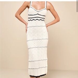 Lulus unique persona ivory knit dress